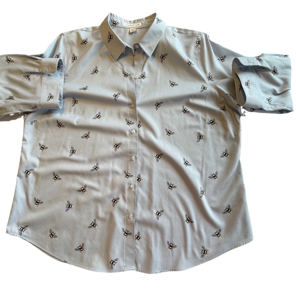 COLDWATER CREEK PLUS 20W, 3/4 SLEEVE BUMBLE BEE BLOUSE, EX. COND.